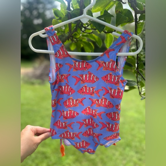 Florence Eiseman Girls | Toddler Goldfish One Piece Swimsuit | Goldfish Tie | 2T - Picture 1 of 5